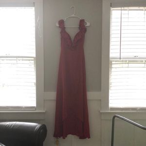 Red dress with ruffles